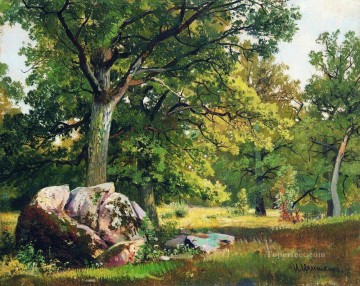 Bosque Painting - Día soleado en el bosque de robles 1891 paisaje clásico Ivan Ivanovich árboles